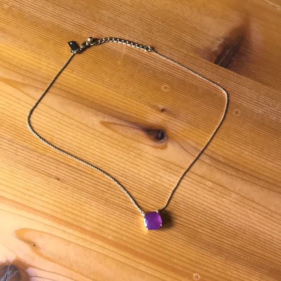 Kate Spade Clay Pave Small Square Pendant in Purple